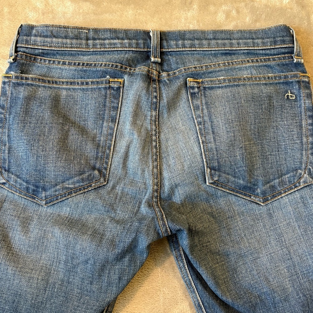Rag & Bone the Dre Striaght Leg Cuffed Blue Denim Jeans Wmn’s Sz 28 - Picture 7 of 13